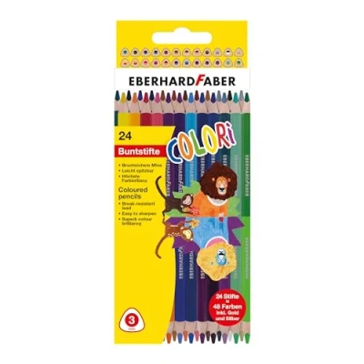 Afbeelding van Eberhard Faber kleurpotloden 2 zijdig 24 stuks 48 kleuren EF 514822
