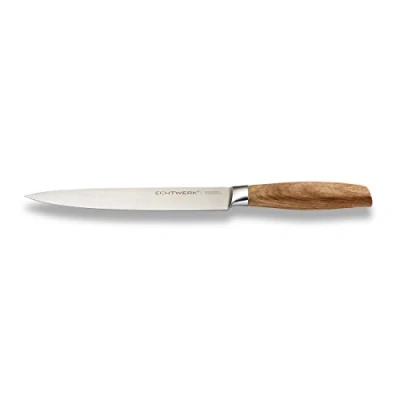 Afbeelding van ECHTWERK Hoge Kwaliteit Staal Ham Mes File Keukenmes Roestvrij Speciaal Houten Handvat Klassieke Edtion, Bladlengte: 20 cm