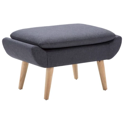 Afbeelding van Voetenbank 73x43x42 cm stoffen bekleding donkergrijs
