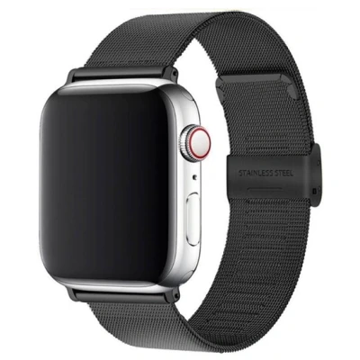 Afbeelding van Apple Watch Milanese Loop bandje Zwart Geschikt voor 38mm / 40mm 41mm
