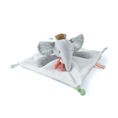 Afbeelding van Doudou et Compagnie kleuren savanne knuffeldier olifant grijs 25 cm cadeau geboorte DC4078