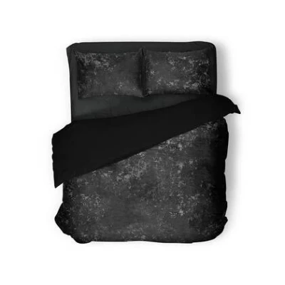 Afbeelding van Eleganzzz Dekbedovertrek Crushed Velvet Black 200x200/220cm 100% Tweepersoons dekbedovertrekken