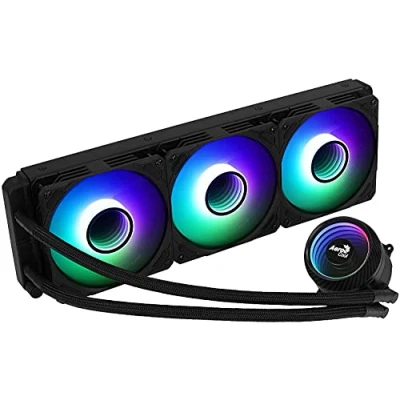 Image de AeroCool Mirage L360 Système de refroidissement liquide processeur (pour : LGA775, LGA1156, AM2, AM2+, AM3, LGA1155, AM3+, LGA2011, FM1, FM2, LGA1150, LGA1151, AM4, LGA2066, LGA1200) cuivre 120 mm