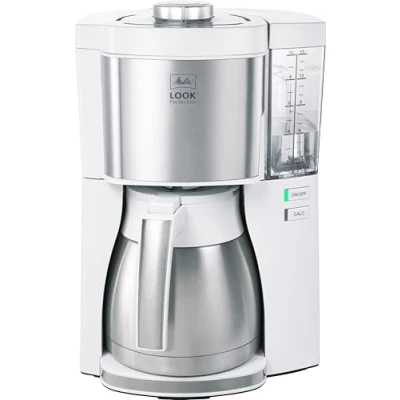Image de Cafetière Melitta Look Therm Perfection 1025 15 1080W 1.25L Réservoir d&#039;Eau Amovible Arrêt Automatique Acier Inoxydable Blanc