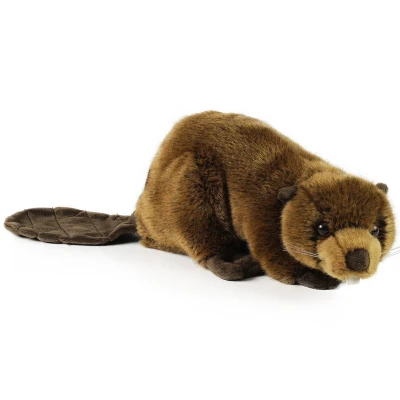 Afbeelding van Rappa ECO knuffel bever 28 cm realistische van recyclede PET flessen bruin