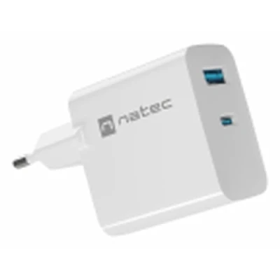 Afbeelding van Genesis Ladowarka sieciowa Natec Ribera Gan 1x USB A + C 45W biala (45 W), lader, Wit