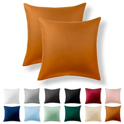 Afbeelding van Alreya Renforcé kussensloop, set van 2, 100% katoen, 50 x cm, met YKK ritssluiting, hypoallergeen, zonder chemicaliën, kaneel