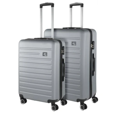 Afbeelding van SKPAT Koffers. Set met stevige koffer 4 wielen grote koffer, vliegtuig, bagage voor op reis. reiskoffer. Combinatieslot, Zilver, Modern