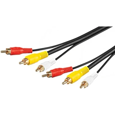 Afbeelding van Tulp composiet audio video kabel verguld 10 meter
