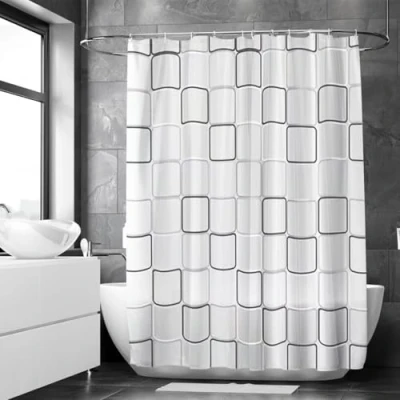 Afbeelding van Loti Living Douchegordijn Anti Schimmel Cube Design Inclusief ringen Waterdicht Polyester 180x200 cm