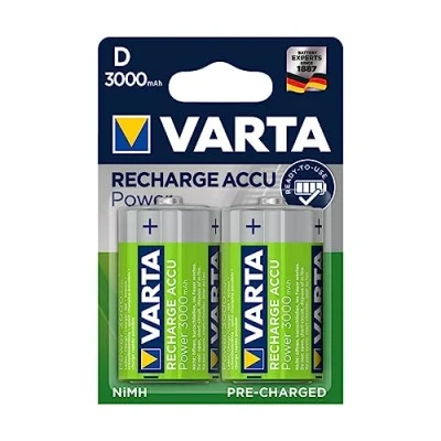 Image de Lot de 2 piles alcaline type hr20 1.2 volts rechargeables Varta 56720101402