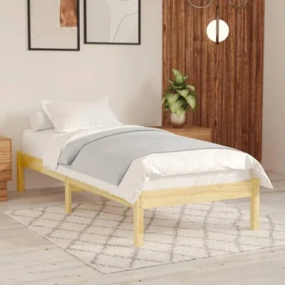Afbeelding van vidaXL Bedframe zonder matras, massief hout, 100 x 200 cm