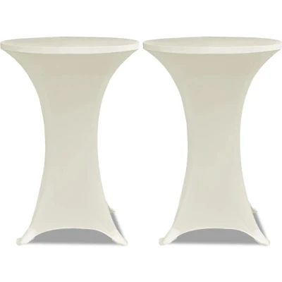 Afbeelding van VidaXL Statafelhoes Stretch Ø80cm Crème (2 stuks)