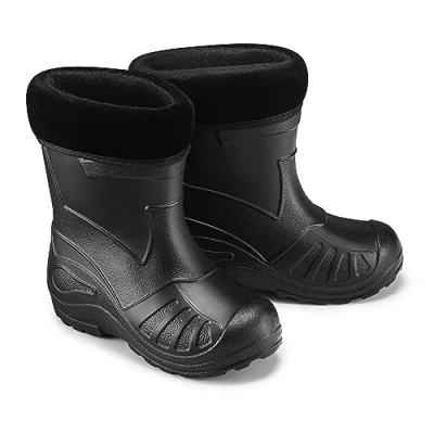 Afbeelding van ESTRO regenlaarzen voor meisjes, kinderen, jongens, regenlaarzen, gevoerd, regenschoenen, rubberen laarzen K050, zwart.
