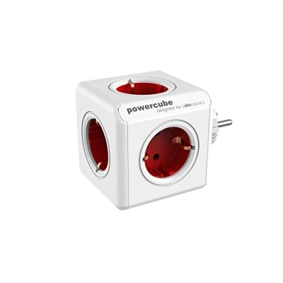Image de Allocacoc PowerCube original Unité de distribution secteur CA 100 240 V connecteurs sortie : 5 rouge
