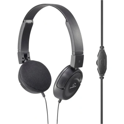 Afbeelding van Renkforce RF HS 130 On Ear koptelefoon Kabel Stereo Zwart Volumeregeling
