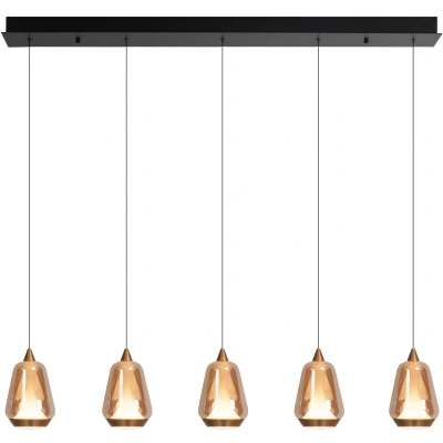 Afbeelding van Highlight Hanglamp Tromba 5 lichts L 108 cm amber zwart