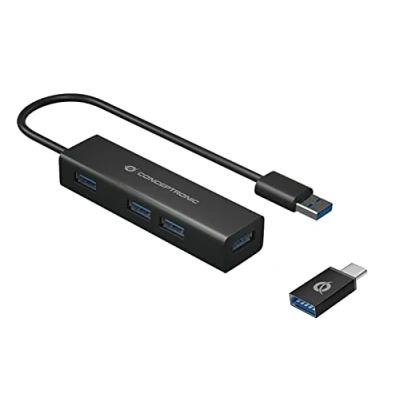 Afbeelding van Conceptronic HUBBIES06B USB 3.2 Gen 1 hub 4 poorten Zwart