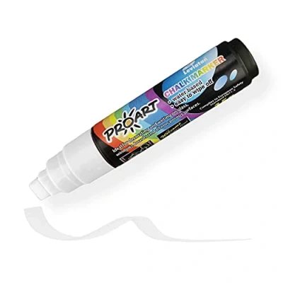 Afbeelding van LEVIATAN Krijtmarker voor schoolbord, afwasbaar, droog en nat krijtmarker, wigpunt, 10 mm, wit