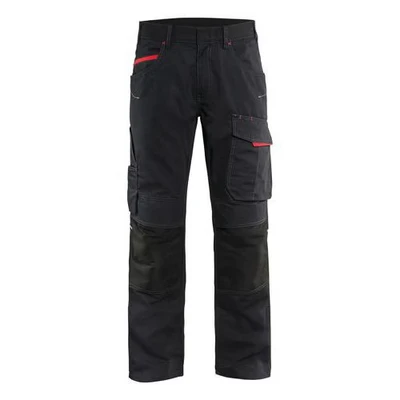 Image de Pantalon services stretch noir/rouge