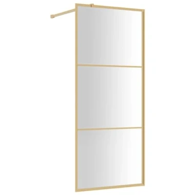 Afbeelding van Inloopdouchewand transparant 80x195 cm ESG glas goudkleurig