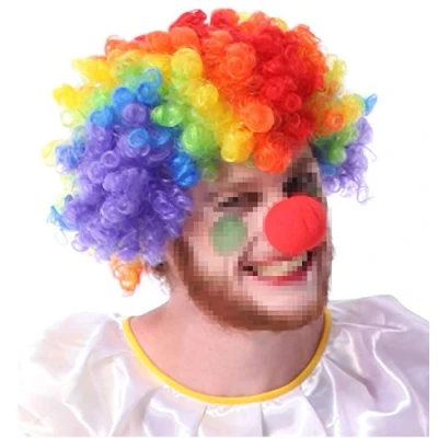 Afbeelding van VKI Clown pruik en neus voor kinderen, volwassenen, maskerade, cosplay kostuum