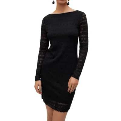 Afbeelding van VERO MODA Vmzoe 2 way Ls Short Dress Jrs Noos Damesjurk, zwart.