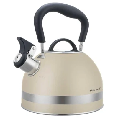 Afbeelding van Kinghoff 1854 Fluitketel met fluit 1.8 liter RVS Creme