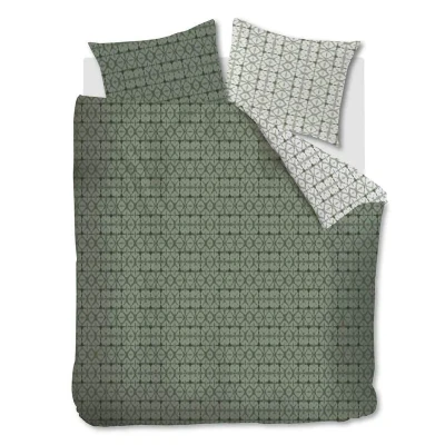 Afbeelding van Snoozing Celia Dekbedovertrek Tweepersoons 200x200/220 cm Green