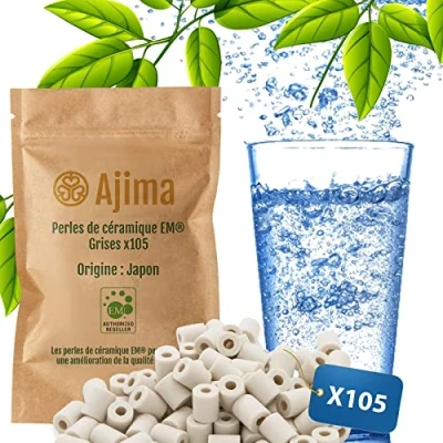 Afbeelding van Ajima EM® 105 grijze keramische kralen, natuurlijk waterfilter voor karaf, waterkoker, waterfles, wasmachine, milieuvriendelijke filteroplossing, anti kalk, zuivering water