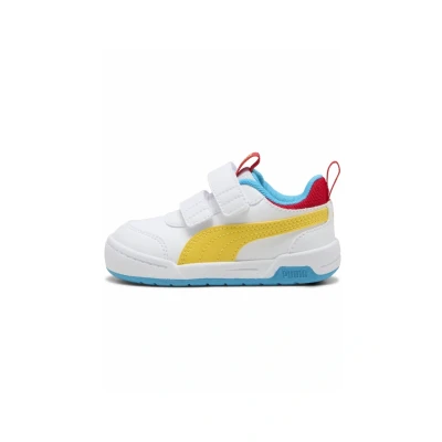 Afbeelding van Puma Multiflex Sneakers Babyschoenen voor kinderen, Maat: 27, White/pelé yellow Kunststof/ textiel