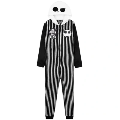 Afbeelding van Disney The Nightmare Before Christmas Fleece jumpsuit met capuchon voor jongens, Zwart/Wit