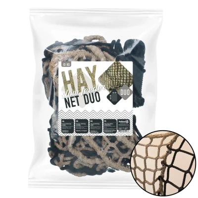 Afbeelding van Excellent Hay Slowfeeder Net Duo Zwart/Wit 100x90cm