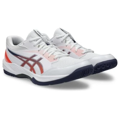 Afbeelding van Asics Geltask 4 Handbalschoenen, Heren, Maat: 44, White/indigo fog Textiel/ synthetisch