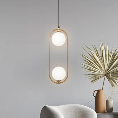 Afbeelding van Maytoni Ring hanglamp 2 lamps messing/wit