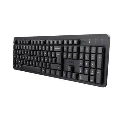 Afbeelding van Trust Ody II Draadloos toetsenbord, stil, Frans AZERTY, zwevende platte toetsen, spatwaterdicht, USB ontvanger, RF 2,4 GHz, toetsenbord voor pc, laptop, Mac zwart