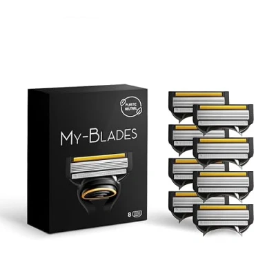 Afbeelding van My Blades 8 stuks scheermesjes met 5 mesjes, reservemesjes compatibel Gillette Fusion