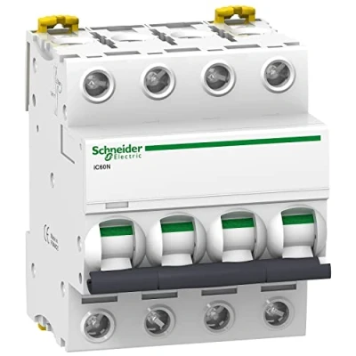 Afbeelding van Schneider Electric a9 F74420 IC60 N stroomonderbreker, acti9, buiging C, 4P, 85 mm hoogte x 72 breedte 78,5 diepte, 20 A stroom, 50/60 Hz, wit