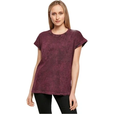 Afbeelding van Build Your Brand Acid Washed Extended Shoulder T shirt voor dames