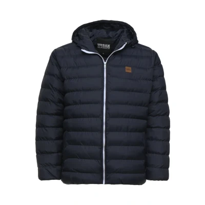 Afbeelding van Urban Classics Basic Bubble Jacket Winterjas, Heren, Maat: 4XL, Navy/white/navy