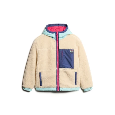 Afbeelding van Superdry Vintage Hooded Fleecejas, Dames, Maat: 36, ecru