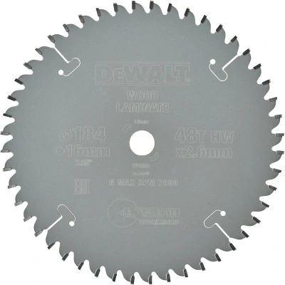 Afbeelding van DeWalt DT4092 Extreme Cirkelzaagblad 184 x 16 48T Hout / Laminaat