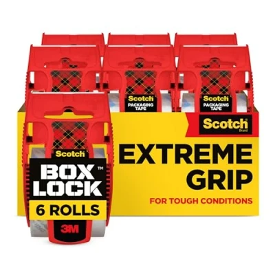 Afbeelding van Box Lock Scotch, transparante verpakkingstape, 48 mm x 20,3 m, 6 rollen met dispenser / verpakking, verzendband, stevige verpakkingstape