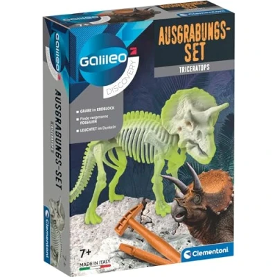 Afbeelding van Clementoni 59273 Galileo Discovery spannende triceratops opgravingsset voor kinderen, dinosaurusfossielen graven kleine onderzoekers vanaf 7 jaar
