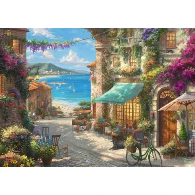 Afbeelding van Schmidt Puzzle Legpuzzel Café Aan Rivièra Karton 1000 Stukjes