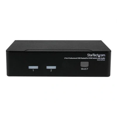 Image de StarTech.com commutateur KVM 2 ports DisplayPort, USB et Audio Switch 2560x1600 écran clavier souris/audio Ordinateur de bureau