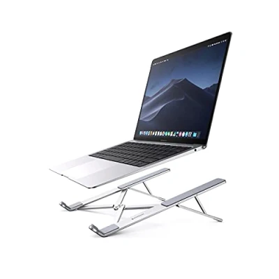 Afbeelding van UGREEN laptopstandaard van aluminium, geventileerd, 8 tot 17,3 inch, in hoogte verstelbaar op 5 niveaus, opvouwbare laptopdeur, compatibel met MacBook Air Pro HP Dell ASUS MSI