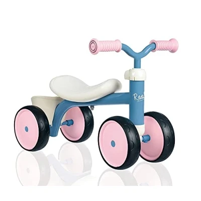 Afbeelding van Smoby Roze rookie ride on Metaal Voor kinderen vanaf 12 maanden Gebogen zadel Stille wielen 721401