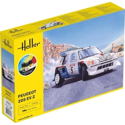 Afbeelding van 1:24 Heller 56716 Peugot 205 EV 2 Starter Kit Plastic Modelbouwpakket