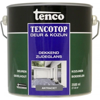 Afbeelding van Tencotop Deur &amp; Kozijn Dekkend Zijdeglans Antraciet 2,5 L